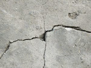 Cracked concrete