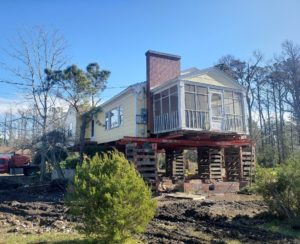 To Save This Home We Lifted the House and Slab Floor in Marshallberg, NC